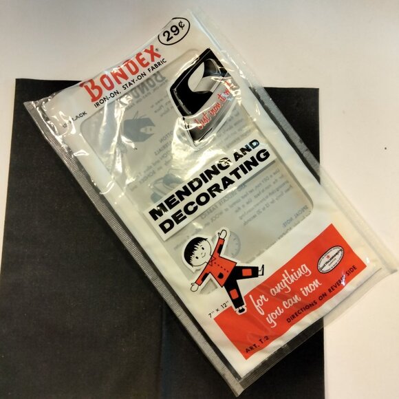 Bondex Iron On Patch Stay On Fabric 7x12 Black  Mending Decorating - Picture 2 of 14